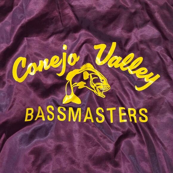 CONEJO VALLEY BASSMASTERS JOE SWINGSTER BURGUNDY RED SATIN BOMBER JACKET MENS XL - Picture 5 of 5